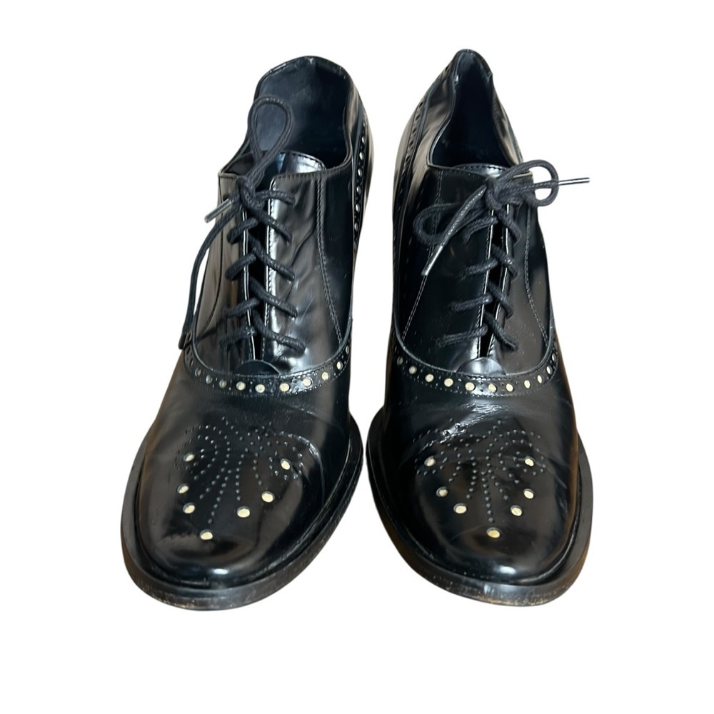 Bolero Dettagli Di Moda Bespoke Wingtip Brogue Oxford Granny Heels Sz 41 (10 US) - Picture 6 of 13